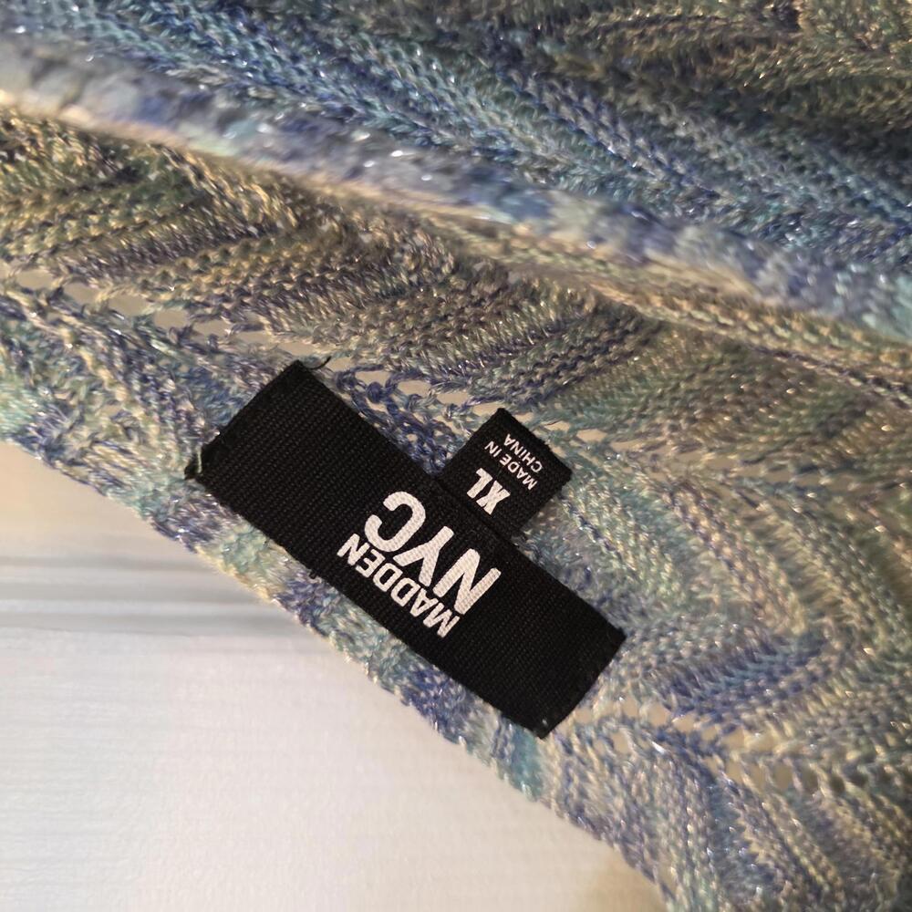 Madden NYC Women's Blue Knit Midi Dress with slit- XL - Picture 2 of 8